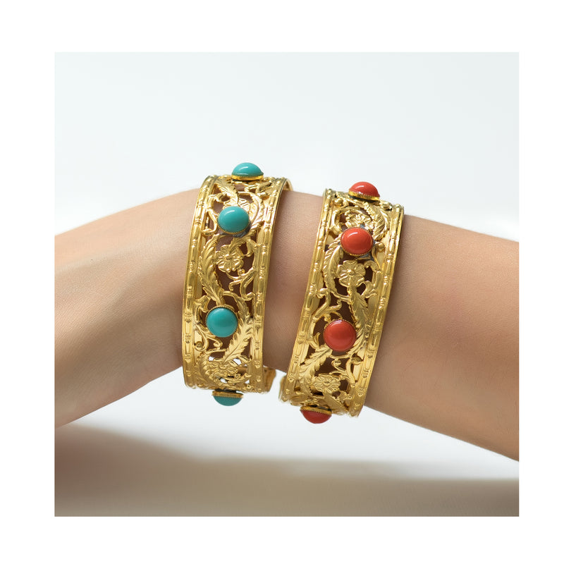 PHILAE bracelet gold-plated coral