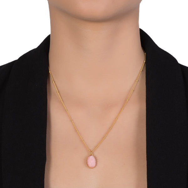 MEDICIS Vintage-inspired necklace Pink opal