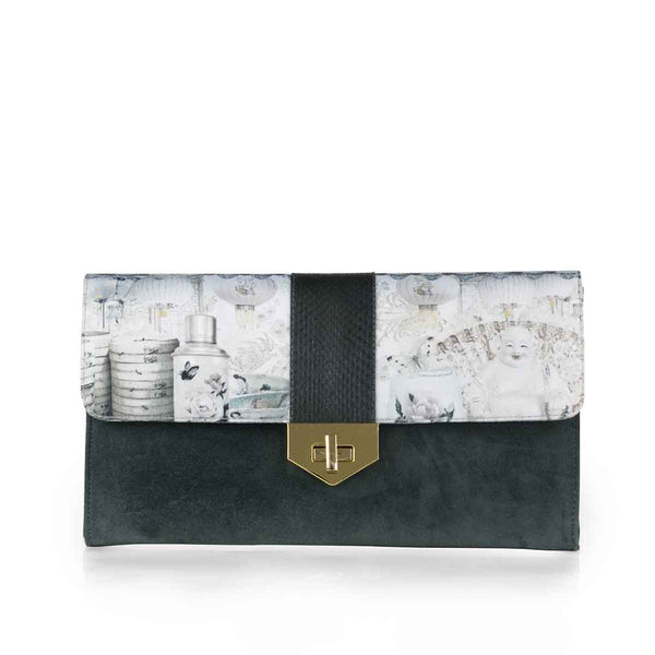 White floral clutch sale bag
