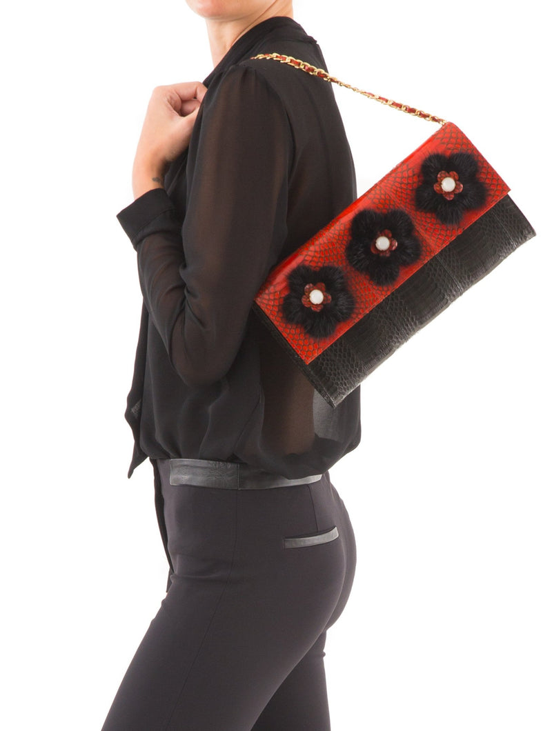 FURMEDABLE red clutch with shoulder strap