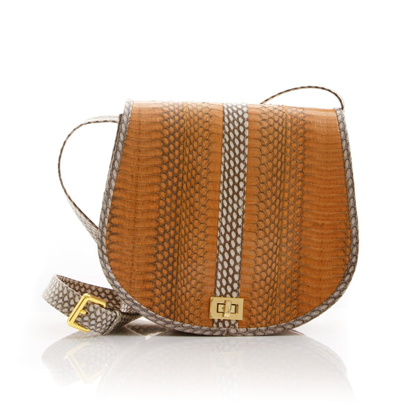 Cross Body Bag SOMINI Light Brown Cobra