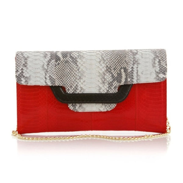 ULALAH red clutch bag with removable strap