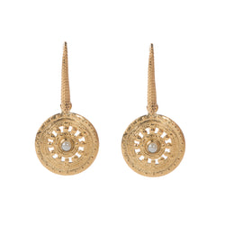 AGAFIA gold circle earrings in pearl