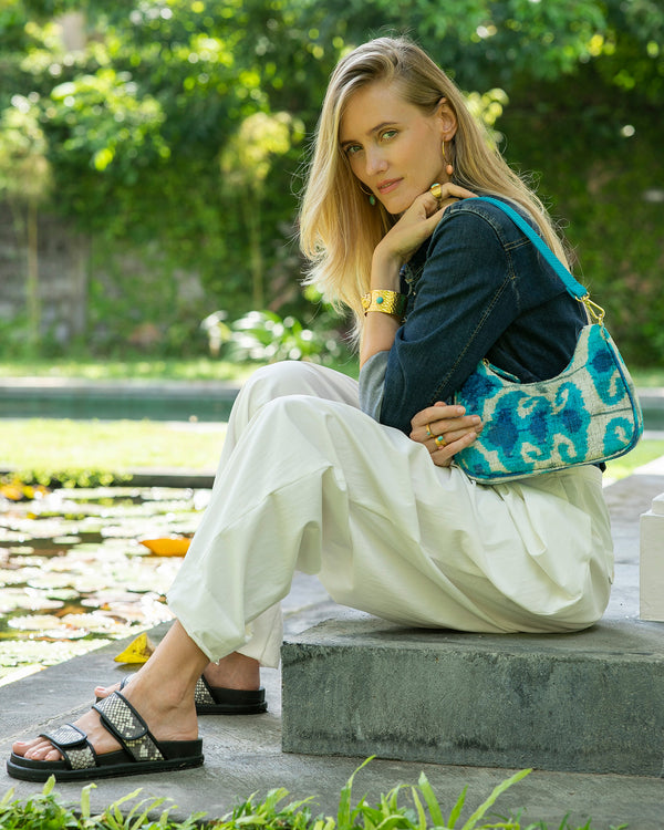 MOONBAG, IKAT SAMARKAND BLUE