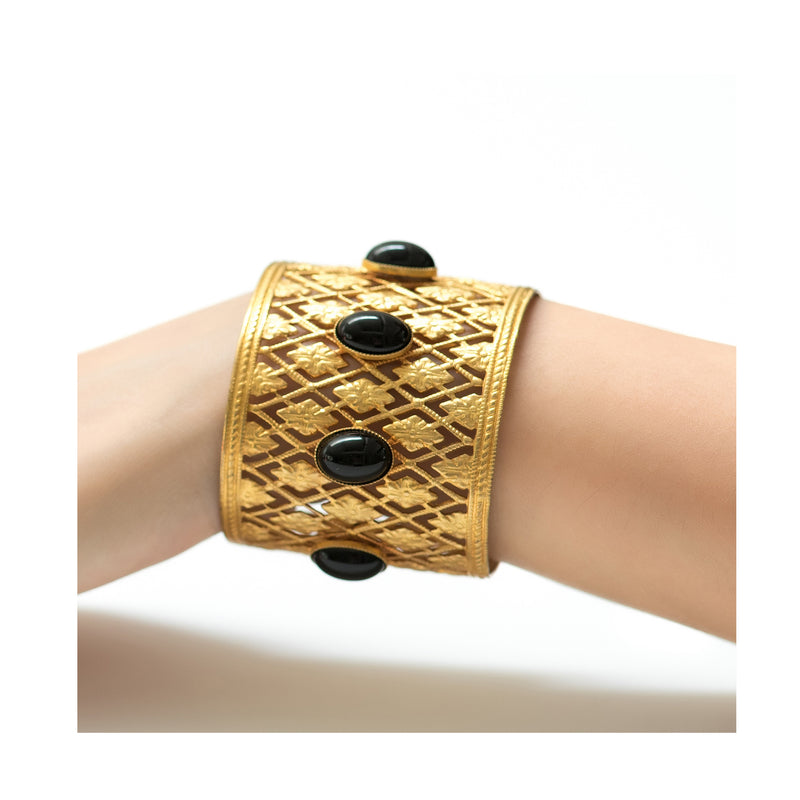 ANTIGONE bracelet gold-plated black agate