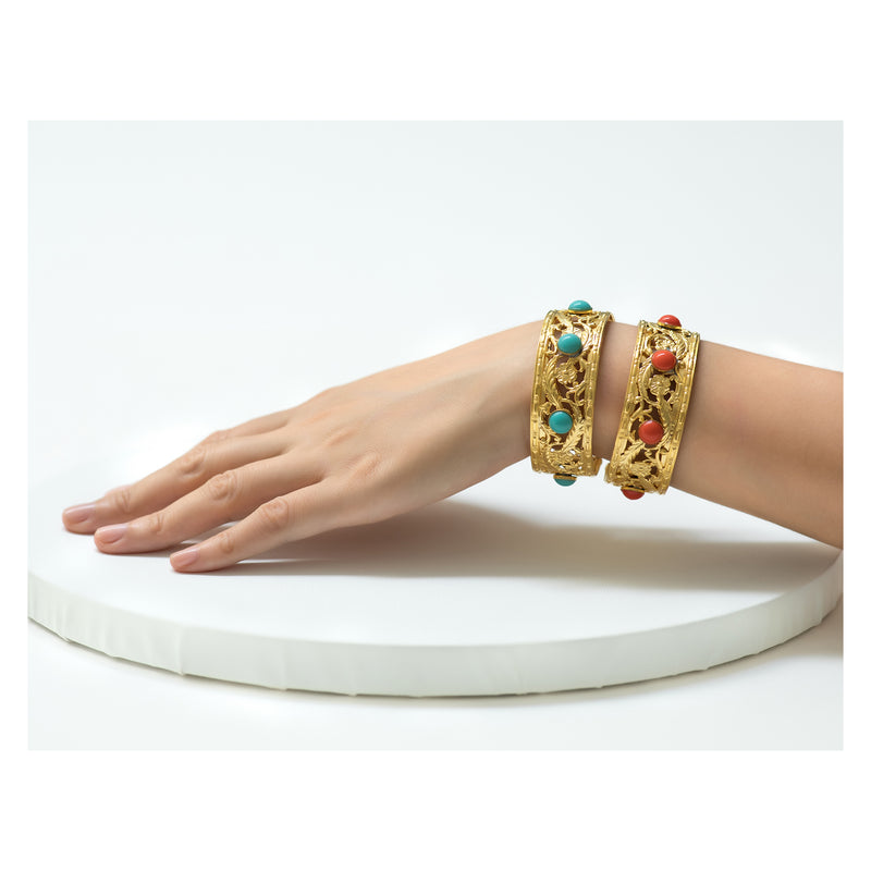 PHILAE bracelet gold-plated coral