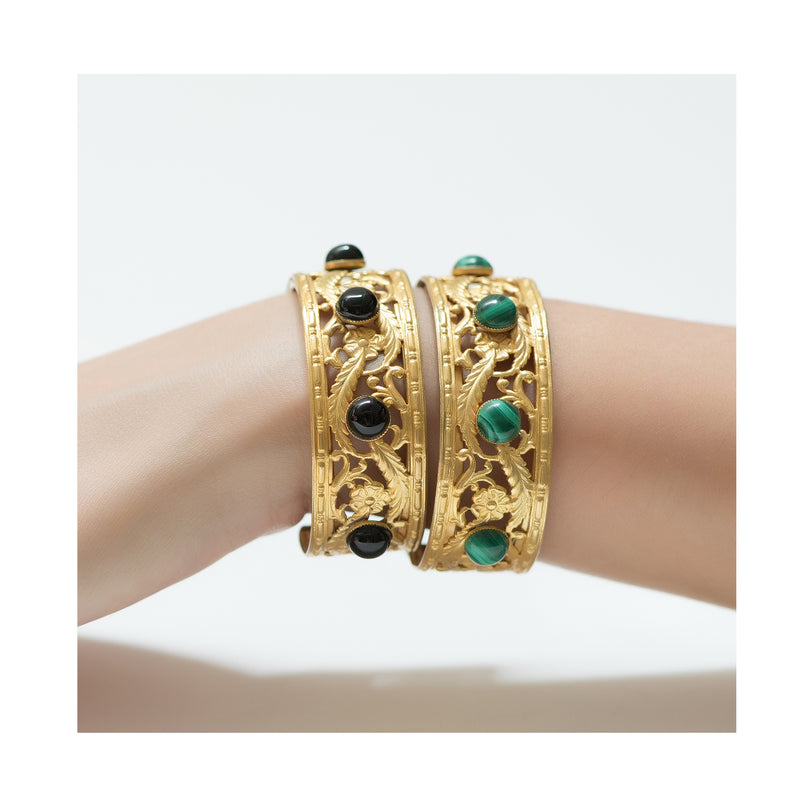 PHILAE bracelet gold-plated malachite