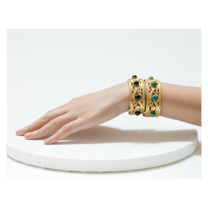 PHILAE bracelet gold-plated malachite