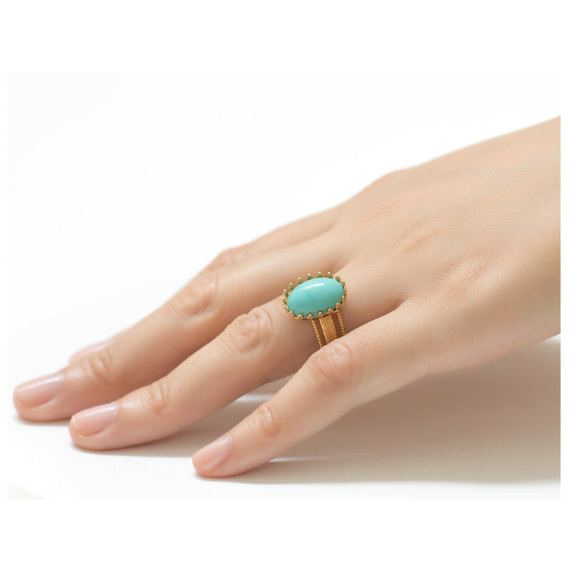 IRENE Adjustable Ring Turquoise Cabochon