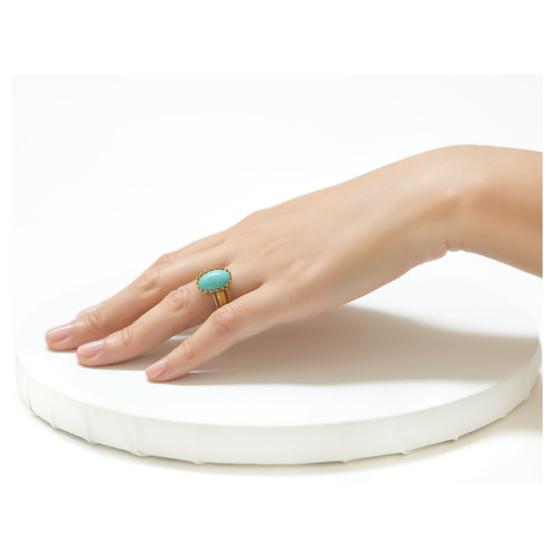 IRENE Adjustable Ring Turquoise Cabochon