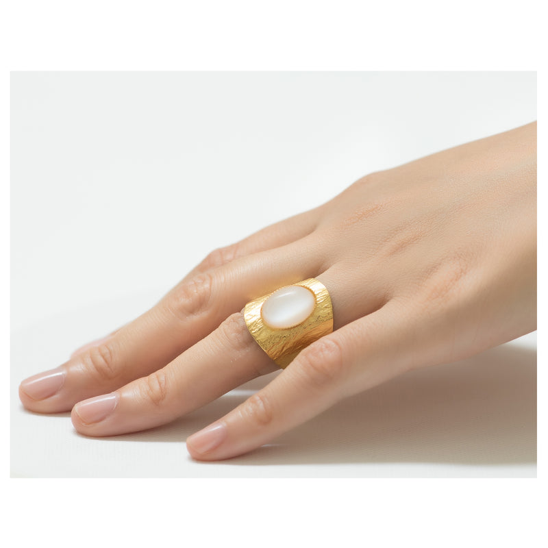 NEZA adjustable ring moon stone