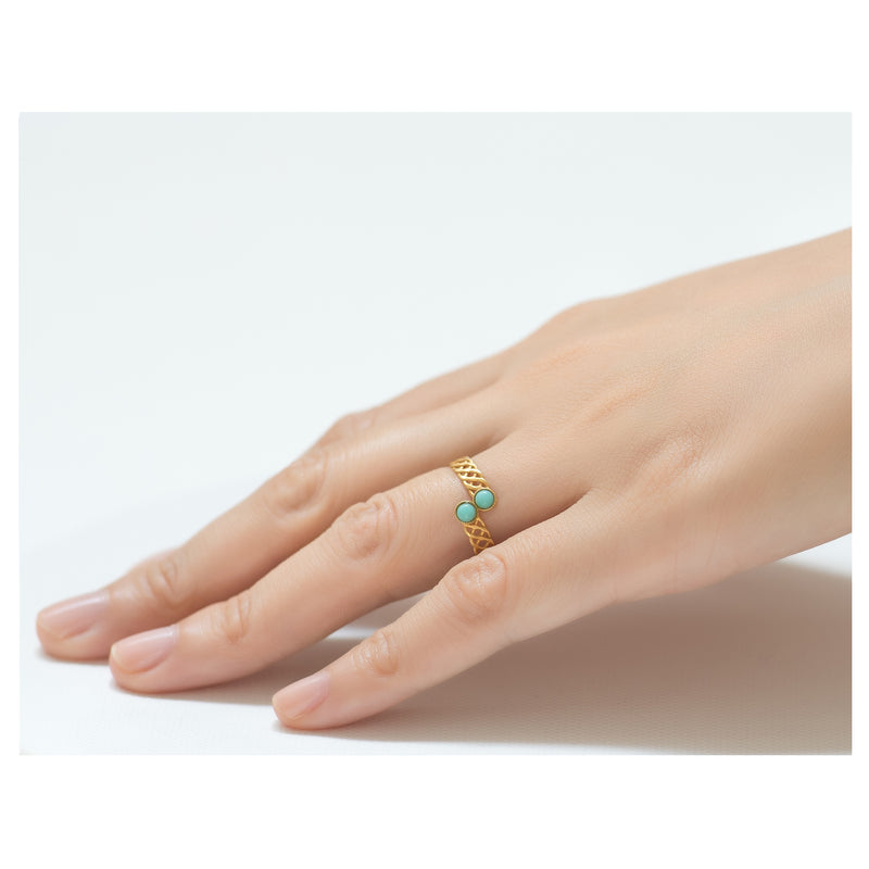 Halley Adjustable Turquoise Ring