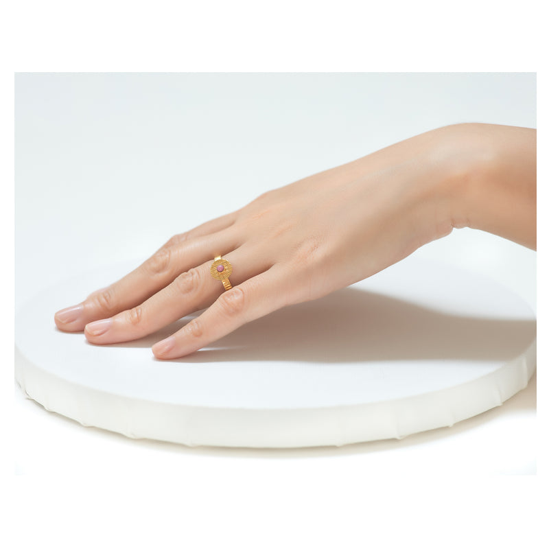 Kamar adjustable pink ring