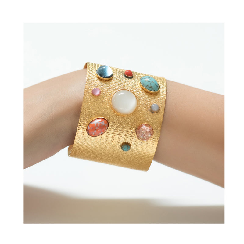 PHEBEE bracelet gold-plated multicolor cuff