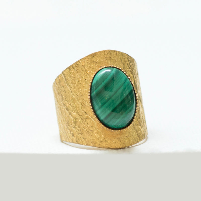 NEZA adjustable ring malachite stone