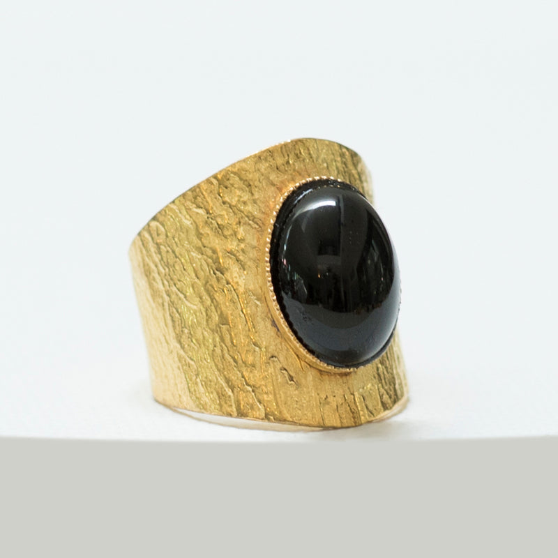 NEZA adjustable ring black agate