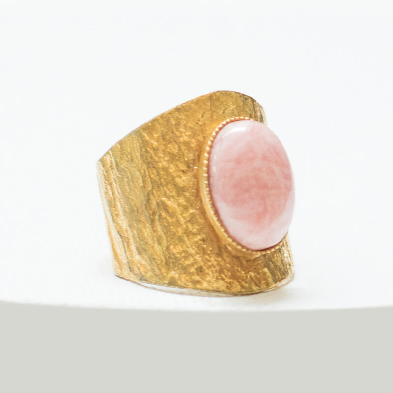 NEZA adjustable ring rhodochrosite stone