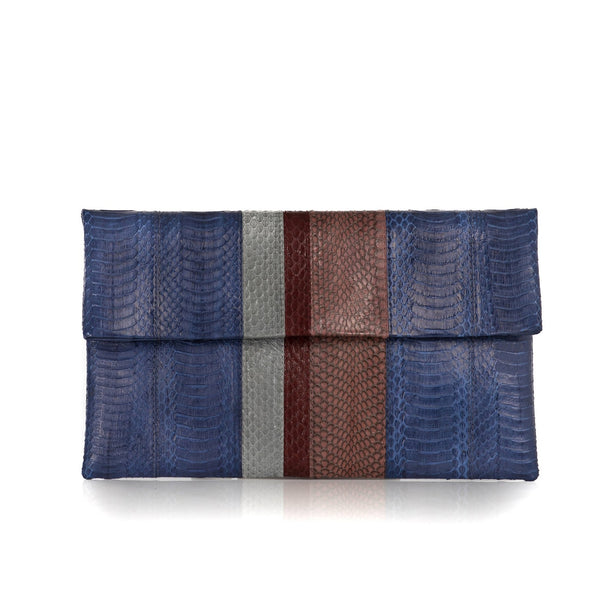 STRIPY clutch bag blue