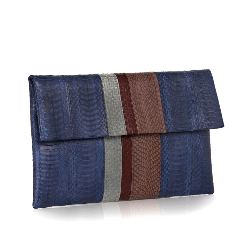 STRIPY clutch bag blue