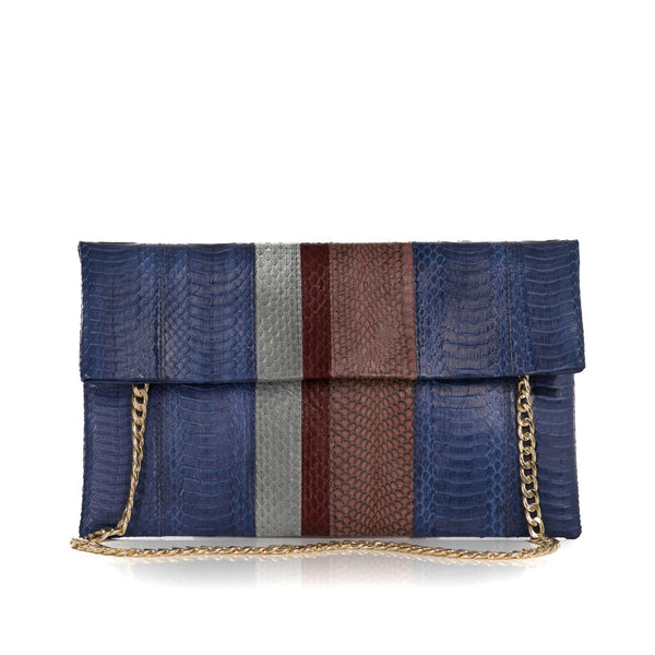 STRIPY clutch bag blue