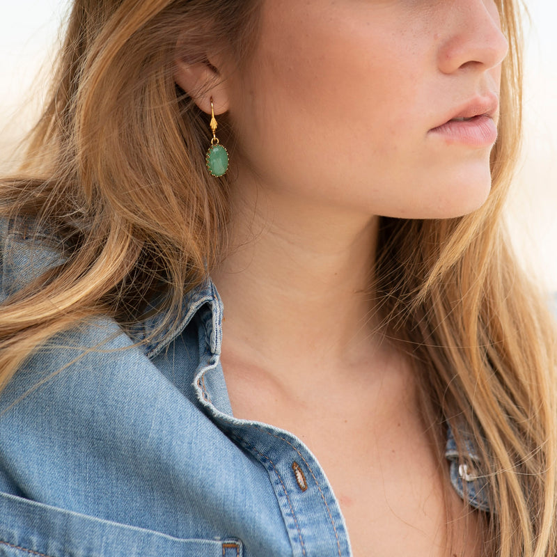 LOLA Gold Earring Malachite