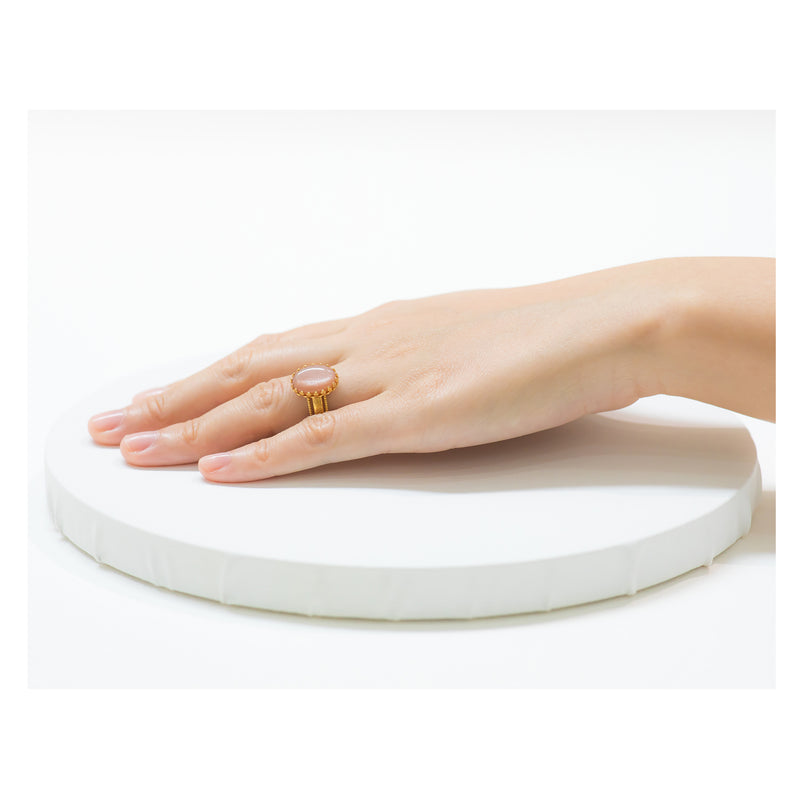 IRENE Adjustable Ring Pink Opal
