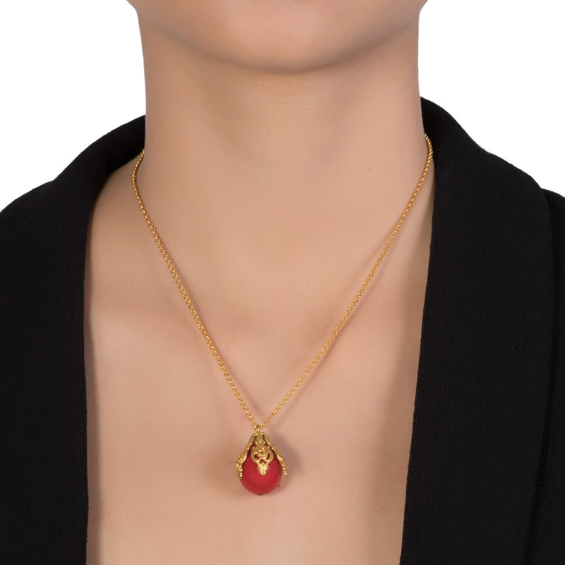 FLORA Pendant Necklace Red