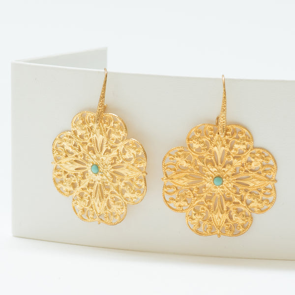 MUSK filigree earrings Turquoise