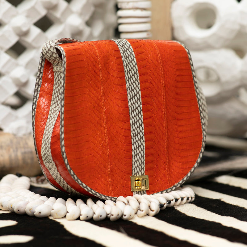 Cross Body Bag SOMINI Orange Cobra