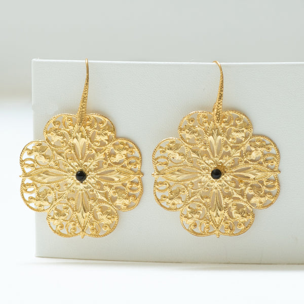 MUSK filigree earrings black