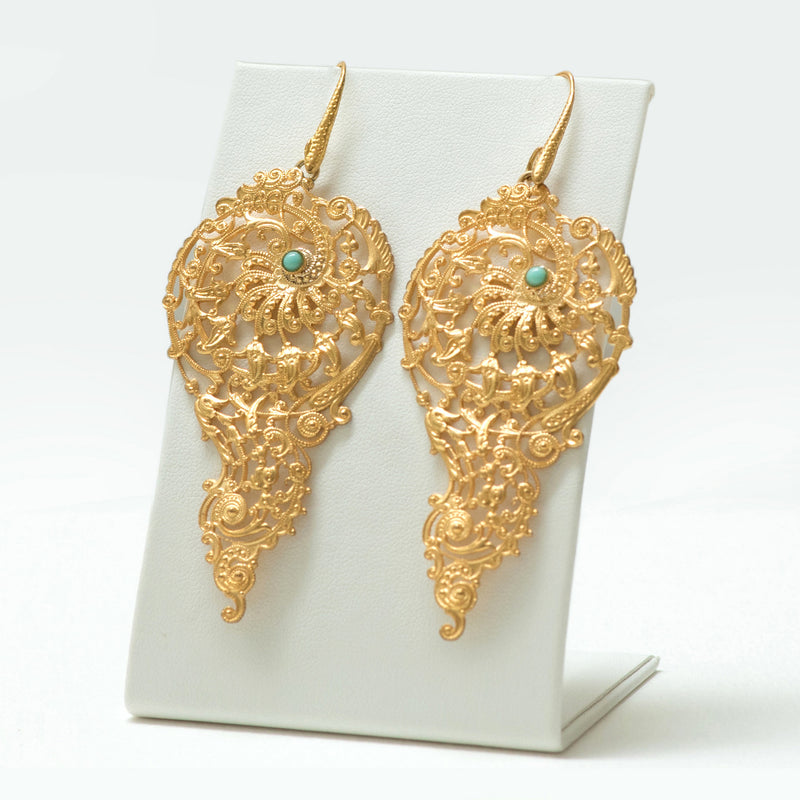 BLANDINE filigree earrings turquoise