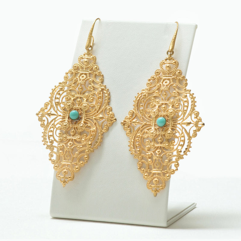 FAUSTINE delicate filigree earrings turquoise