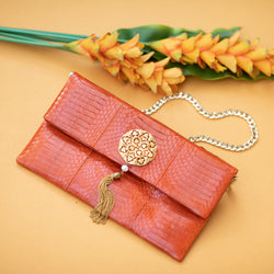 VAVAVOOM clutch bag orange cobra