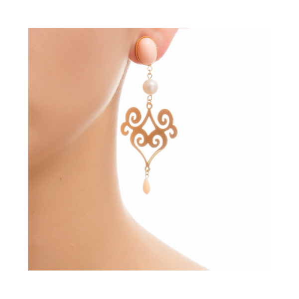 ANA earring gold-plated coral