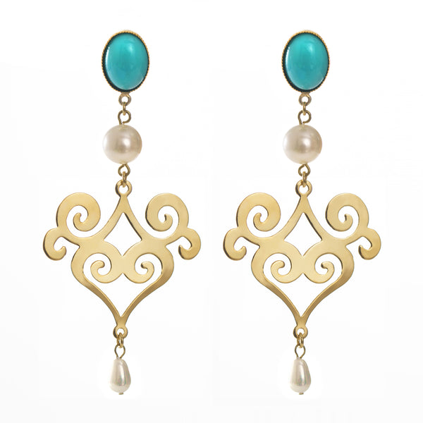 ANA earring turquoise pearl