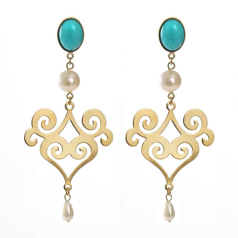 ANA earring turquoise pearl