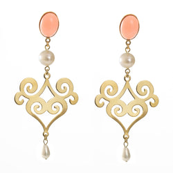 ANA earring gold-plated pink and pearl