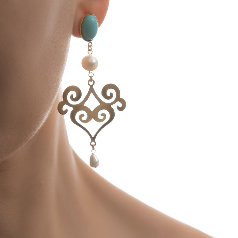 ANA earring turquoise pearl