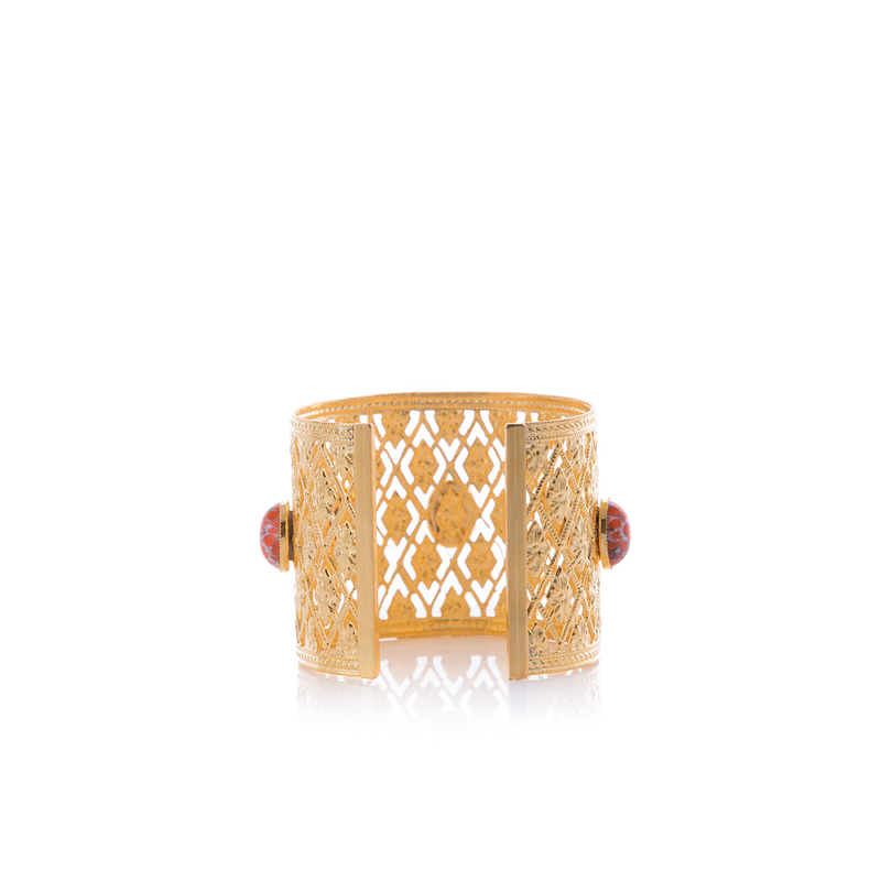 ANTIGONE bracelet gold-plated coral and pearl