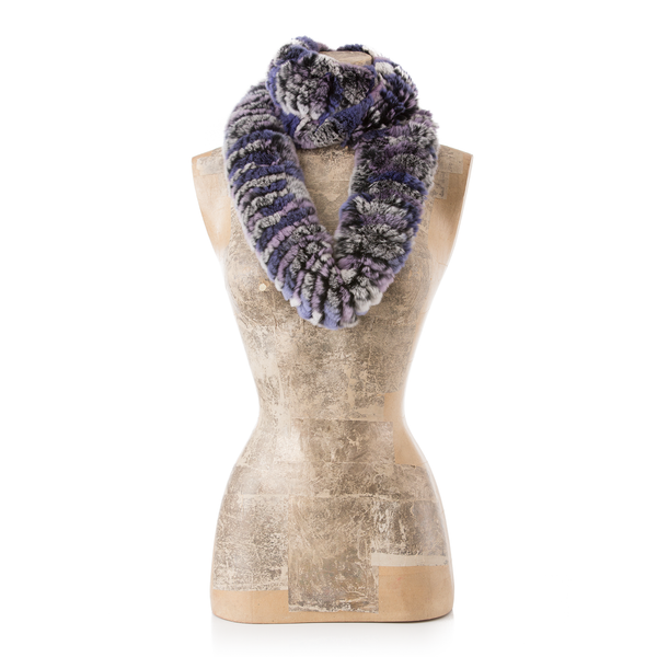 ASPEN Purple Lavender round fur scarf