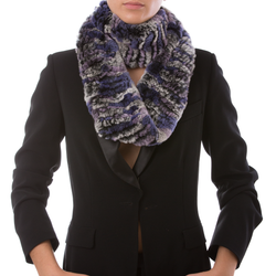 ASPEN Purple Lavender round fur scarf