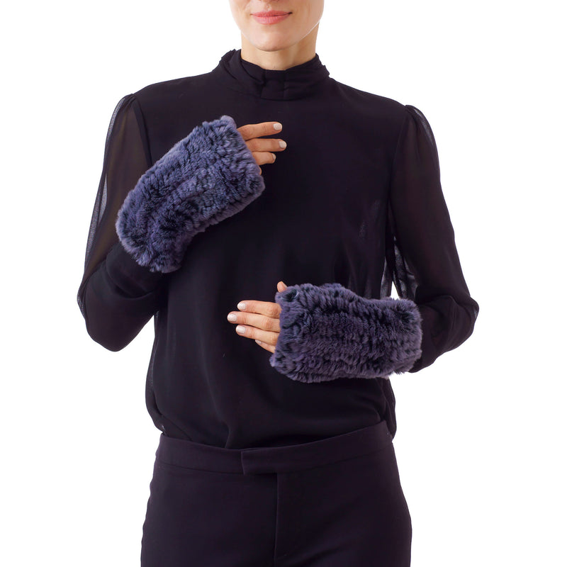 CHATEL Night Blue Knitted Mittens