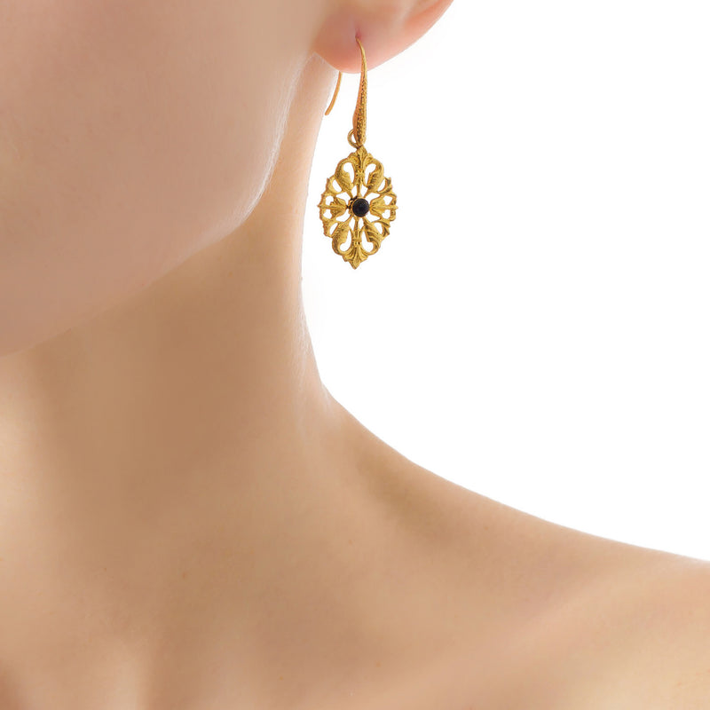 NOLAN black vintage-inspired earrings