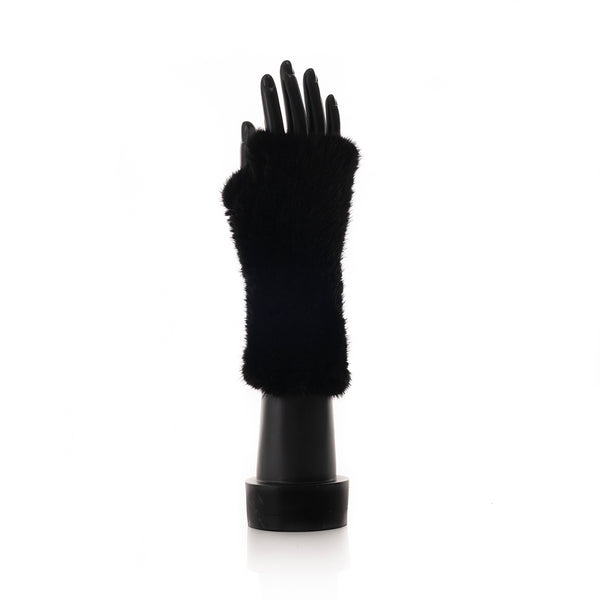 MEGEVE Black Knitted Mittens