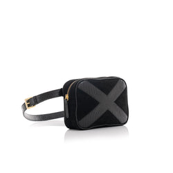 WANTOO, Two-in-one belt and crossbody bag Black cobra and lamb