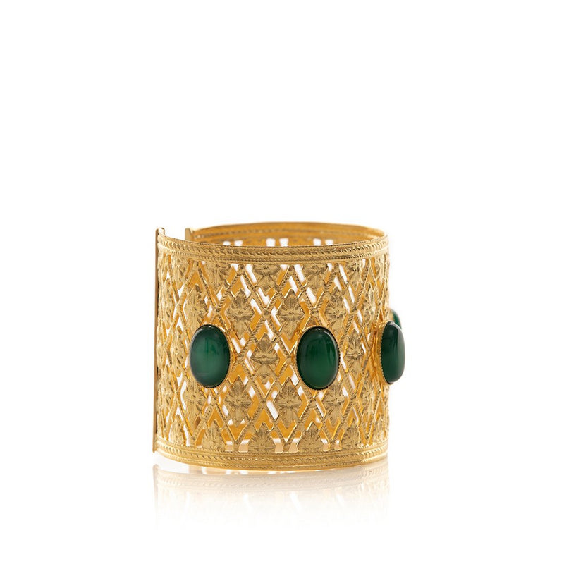 ANTIGONE bracelet gold-plated green agate