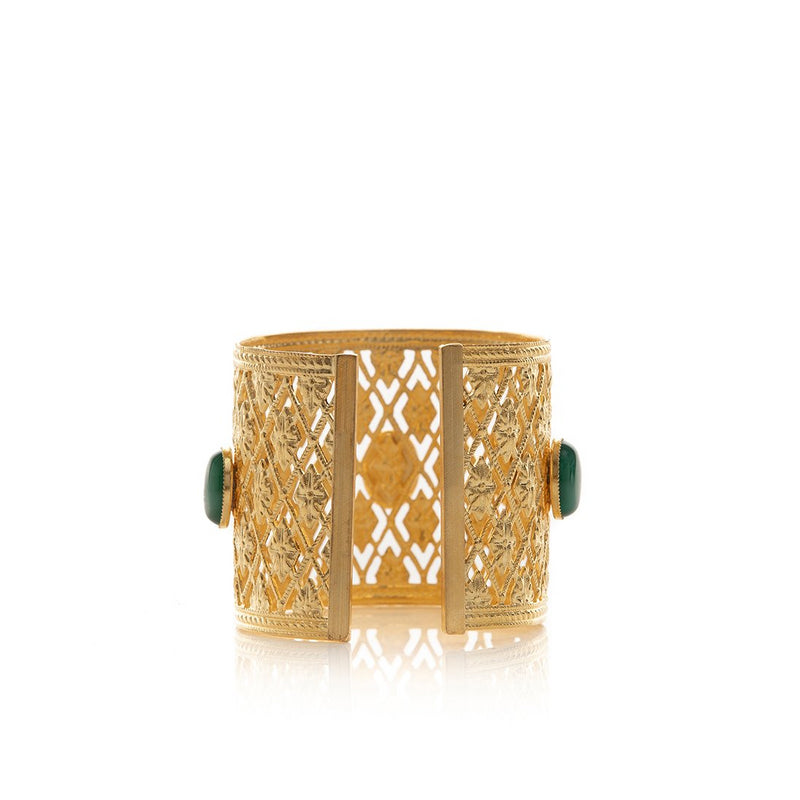 ANTIGONE bracelet gold-plated green agate