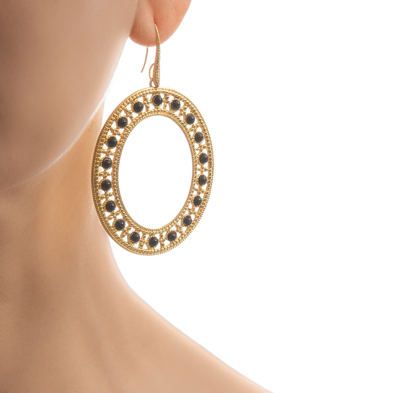 LUCINE oval earrings black