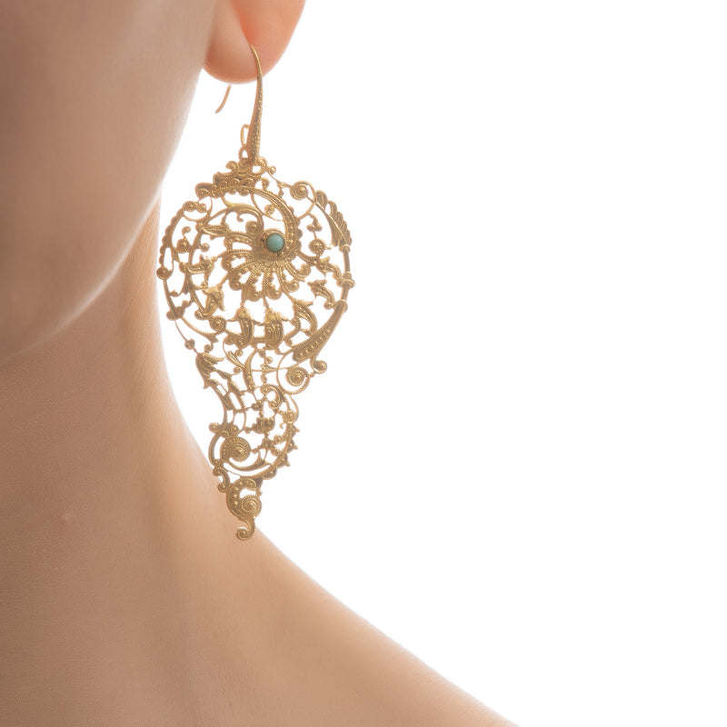 BLANDINE filigree earrings turquoise