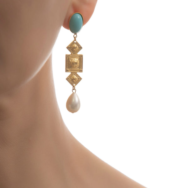CIRCE Earring Turquoise and Pearl